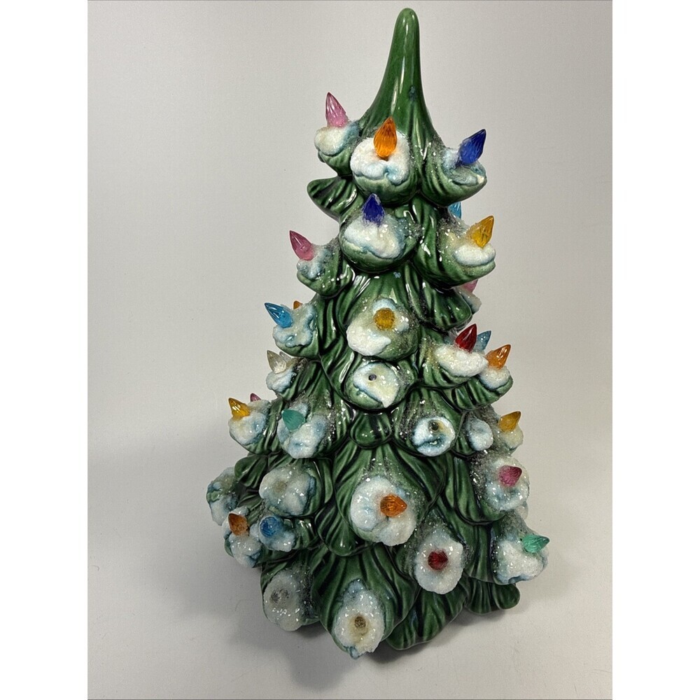 Vntg Holland Mold Ceramic 10" Christmas Tree Missing Lights - No Base K3